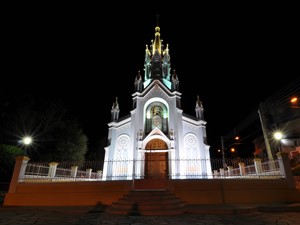 Vista noturna da Igreja N.S. do Rosário - Restauração da Igreja N.S. do Rosário em São Luiz do Paraitinga em 2012